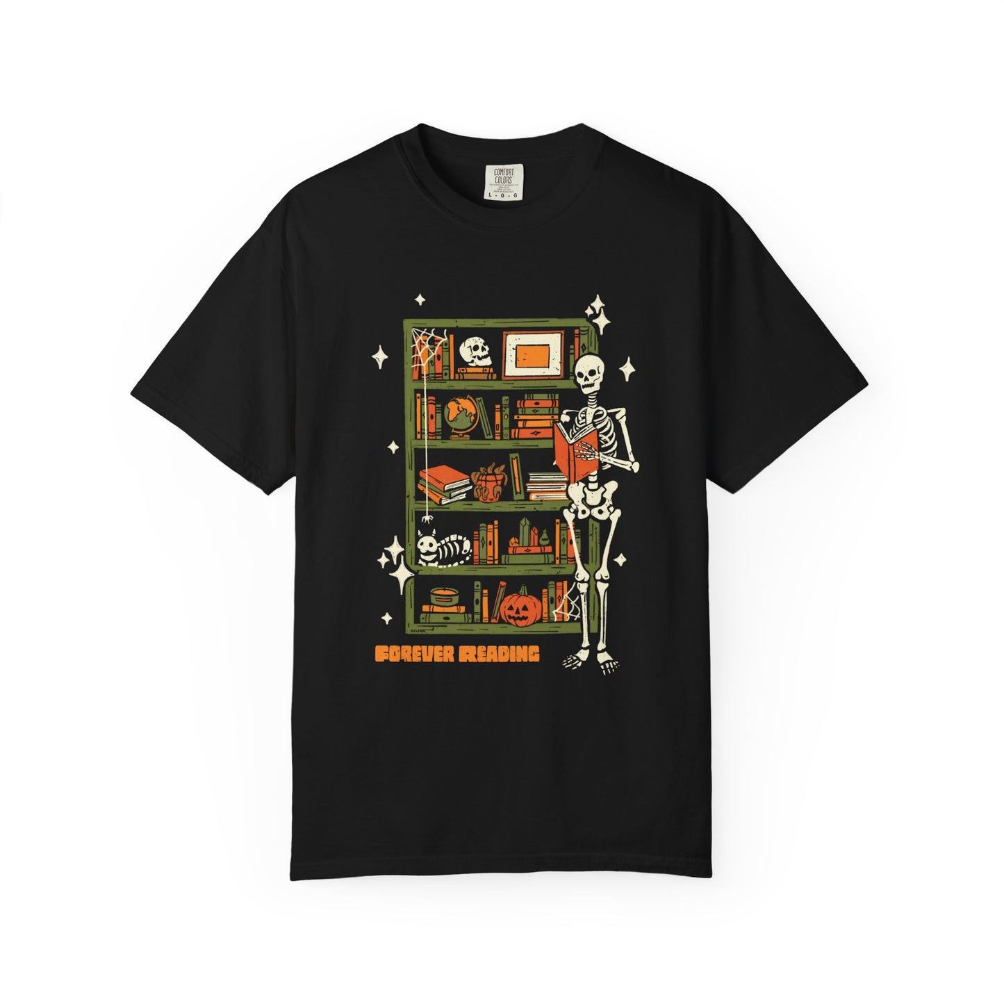 Forever Reading Comfort Colors® Fall Bookish Shirt, Halloween Gift for Book Lovers and Readers