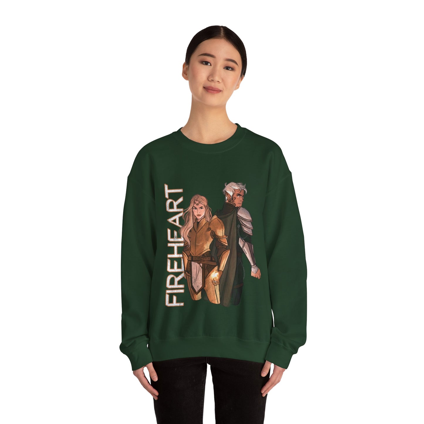 Throne of Glass Crewneck - Aelin and Rowan | Fireheart | Sarah J Maas Officially Licensed Sweatshirt | Bookish Merch | ACOTAR Merch