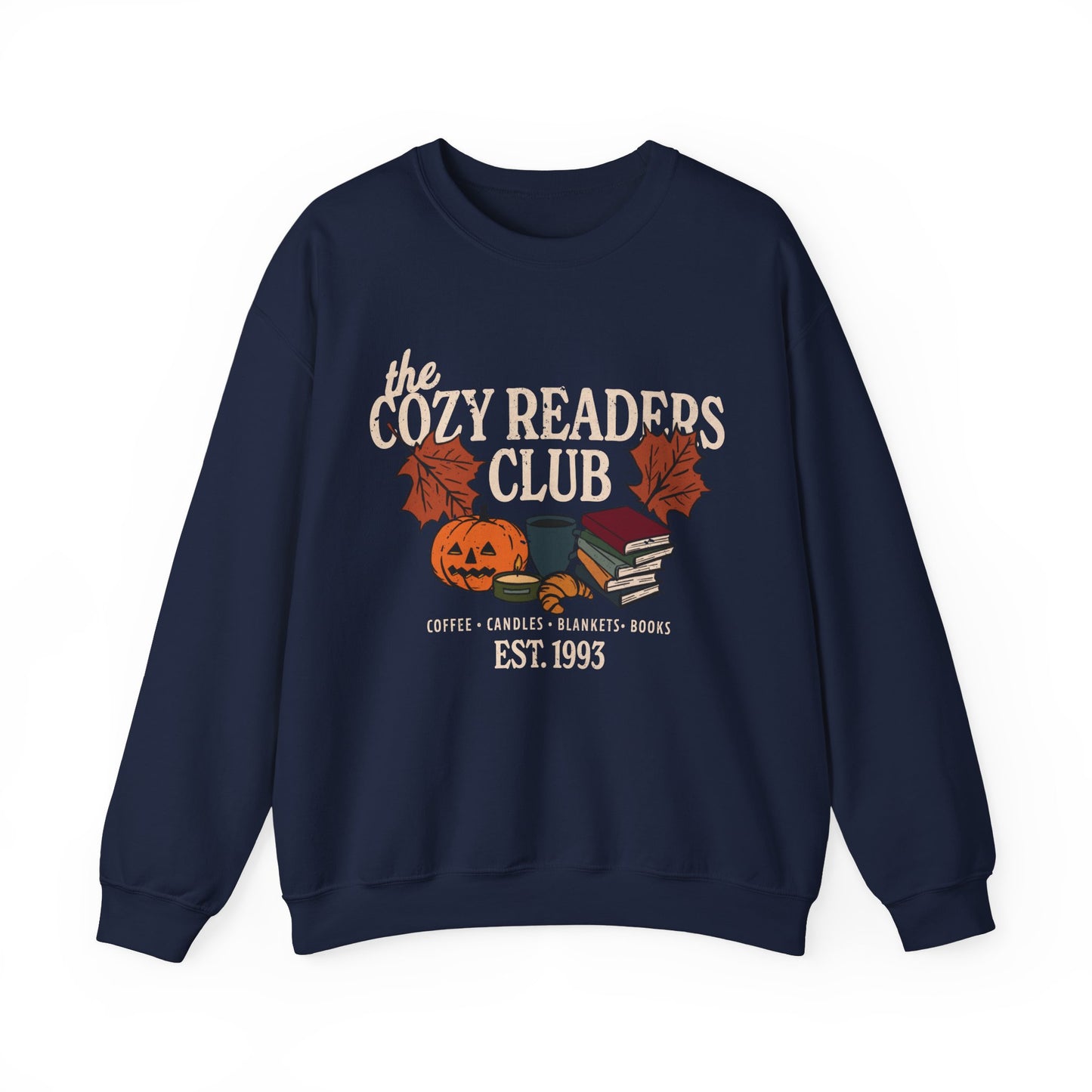 Cozy Readers Club Fall Bookish Crewneck Sweatshirt, Fall and Winter Gift for Book Lovers and Readers