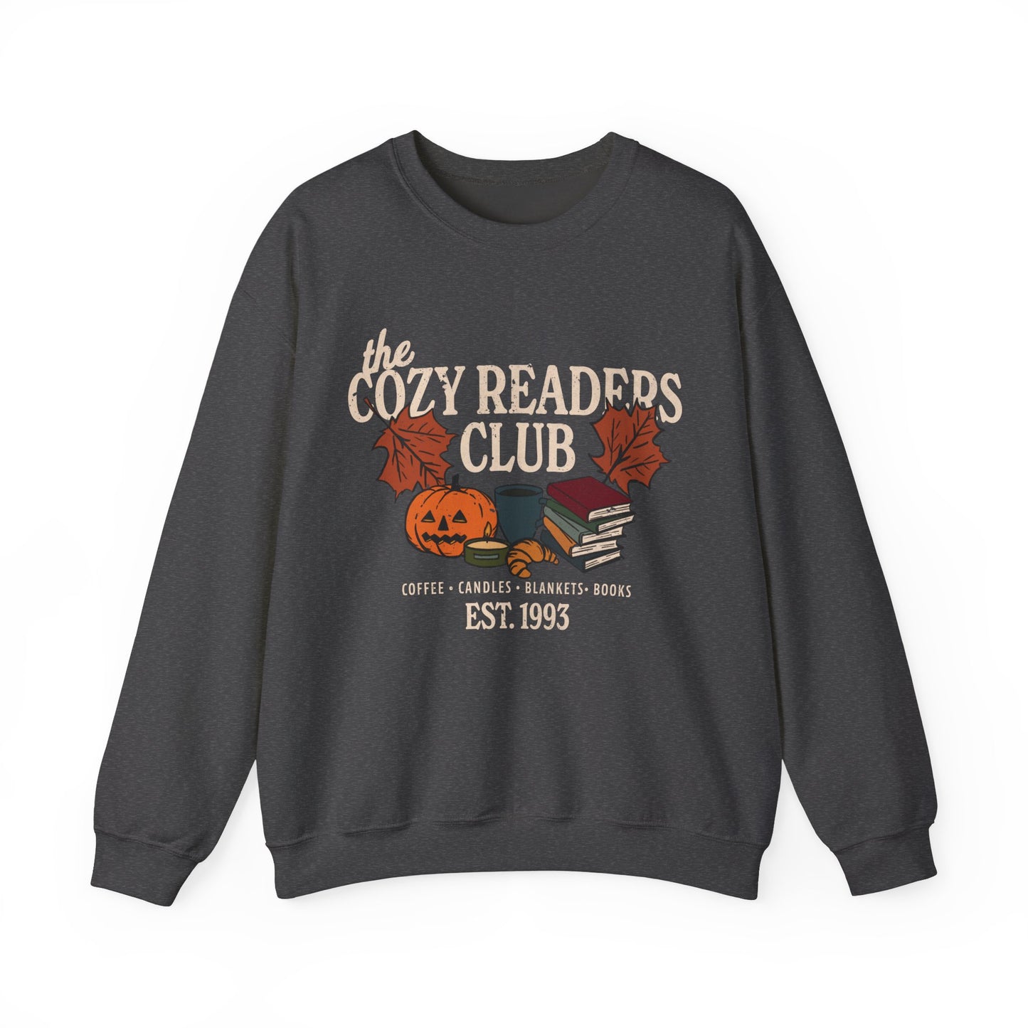 Cozy Readers Club Fall Bookish Crewneck Sweatshirt, Fall and Winter Gift for Book Lovers and Readers