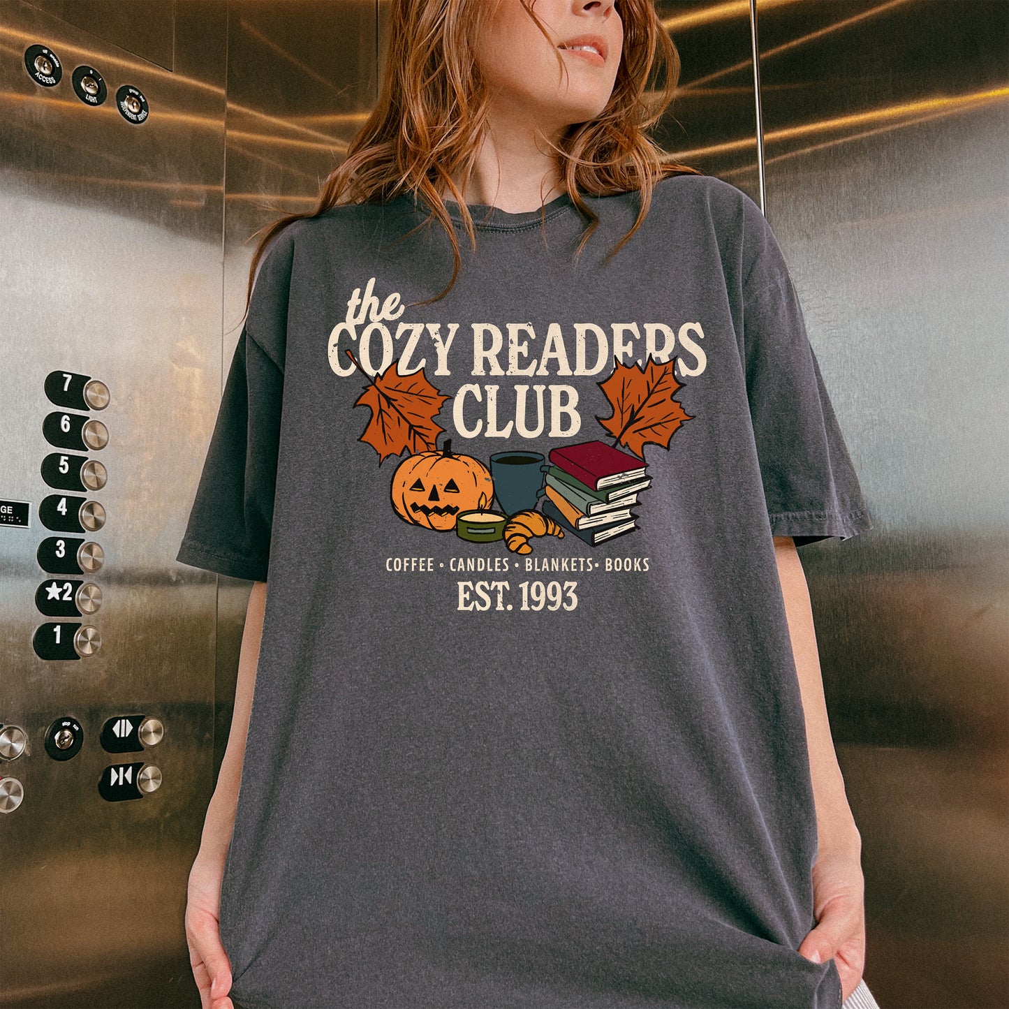 Cozy Readers Club Comfort Colors® Fall Bookish Shirt, Autumn Gift for Book Lovers and Readers
