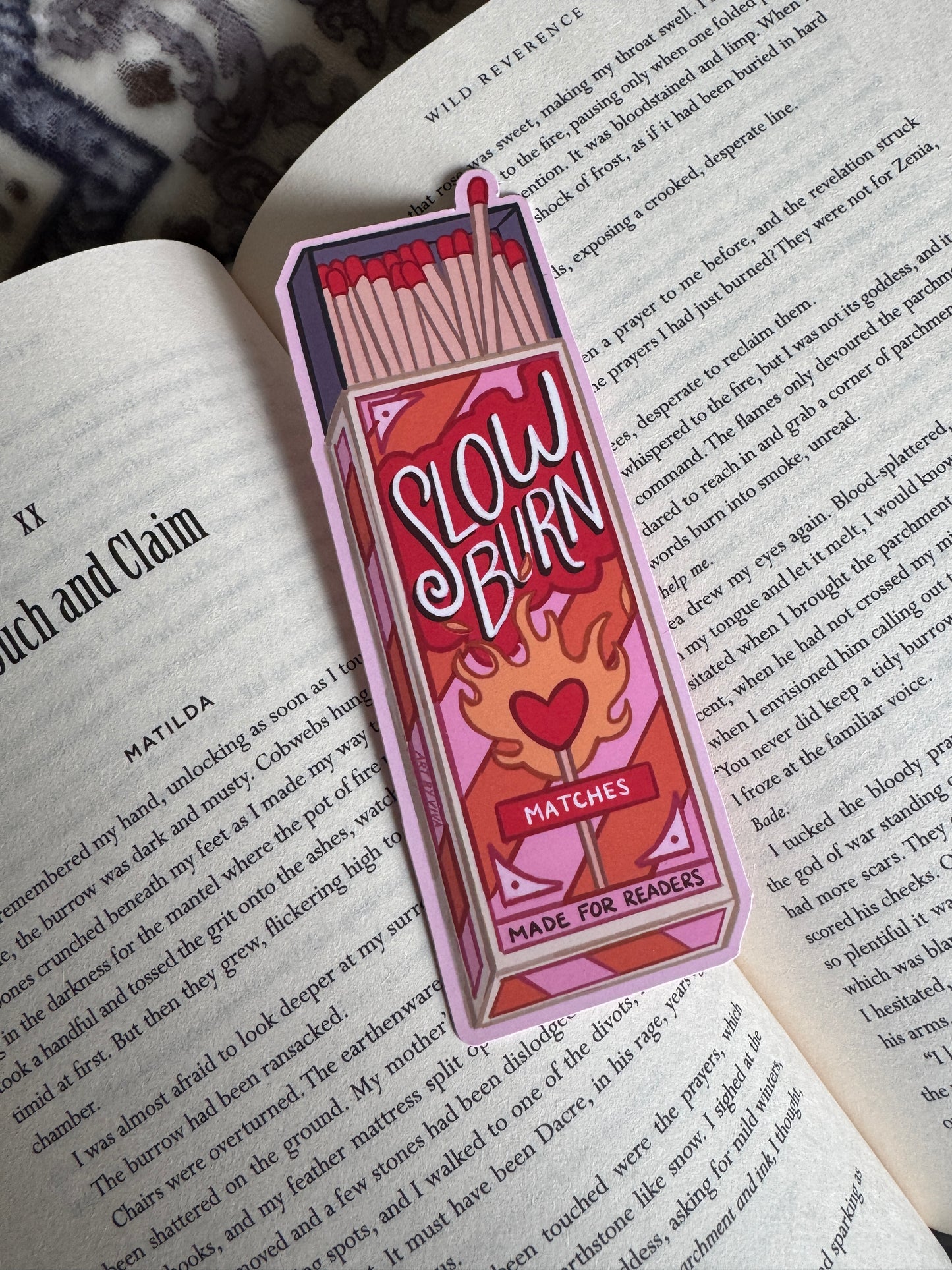 Slow Burn Matches Soft Matte Die-Cut Bookmark