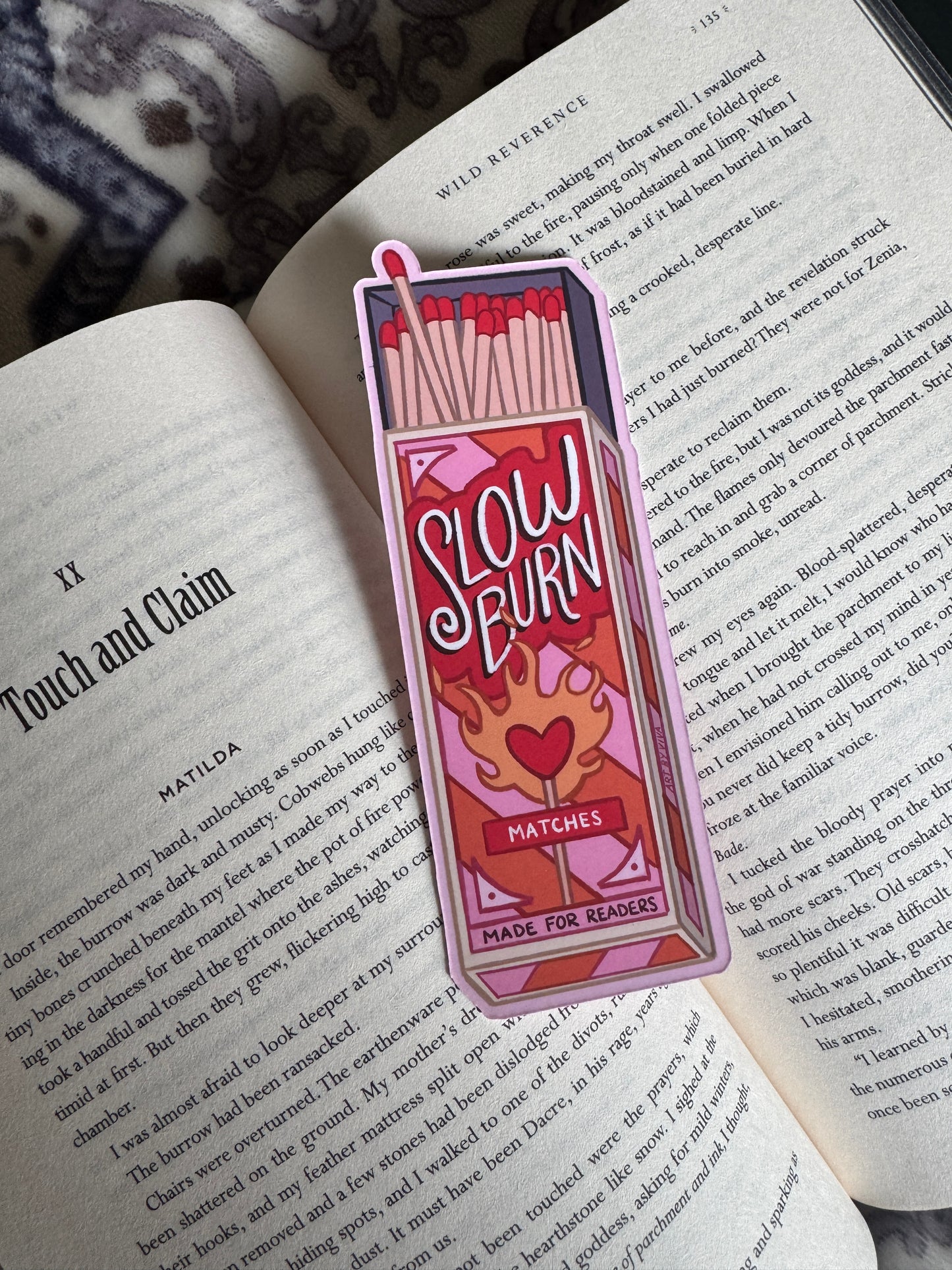 Slow Burn Matches Soft Matte Die-Cut Bookmark
