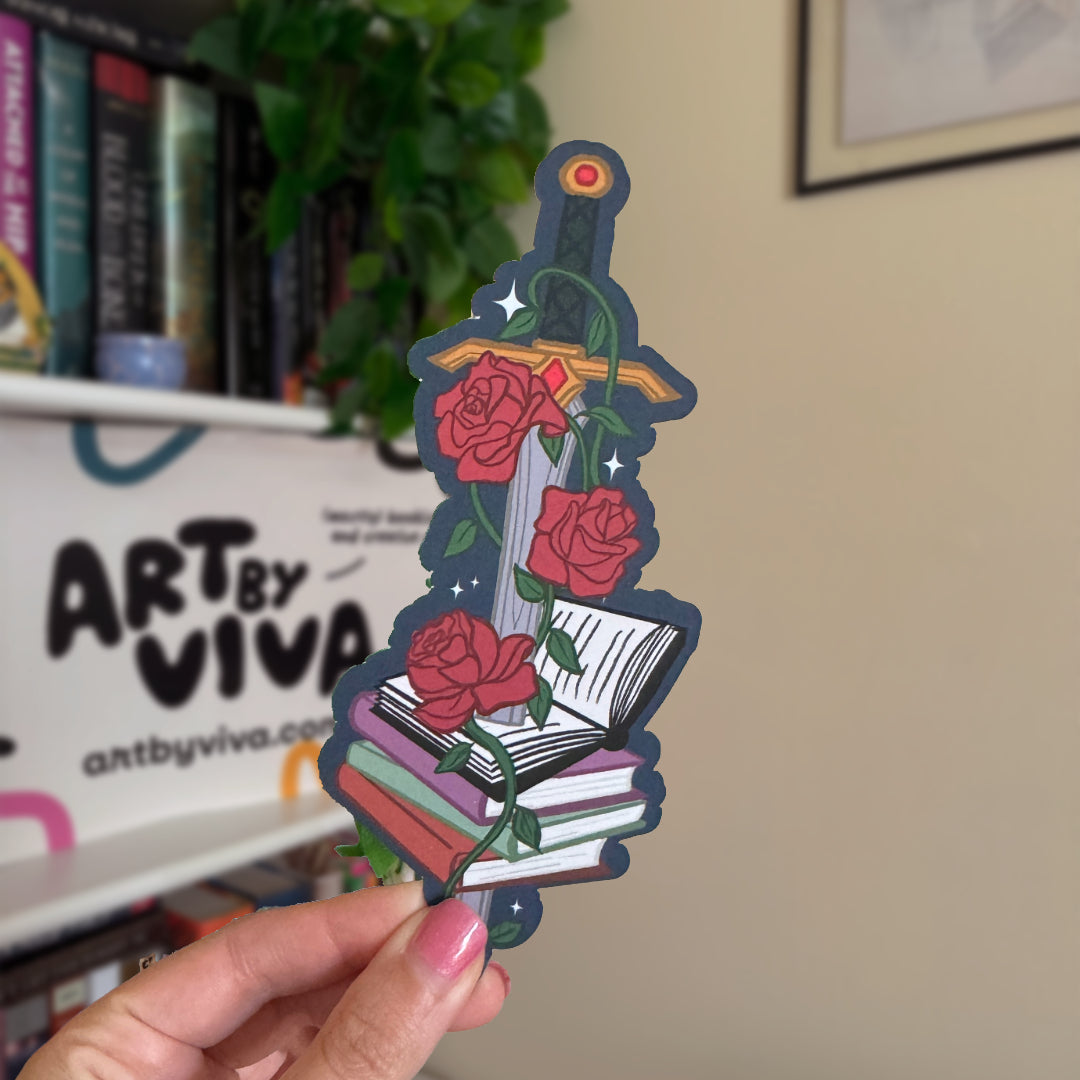 Bookish Fantasy Sword Soft Matte Die-Cut Bookmark