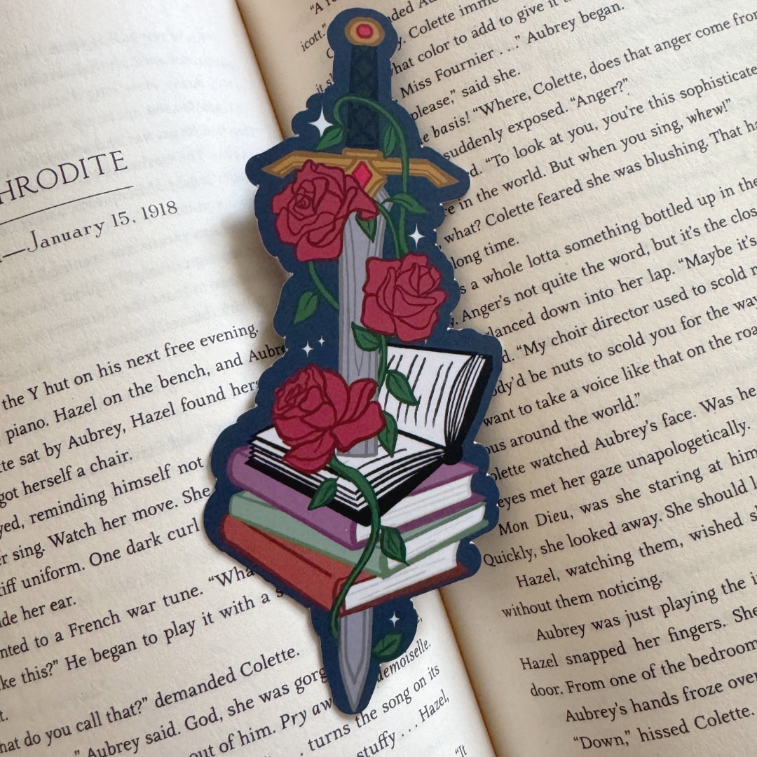 Bookish Fantasy Sword Soft Matte Die-Cut Bookmark