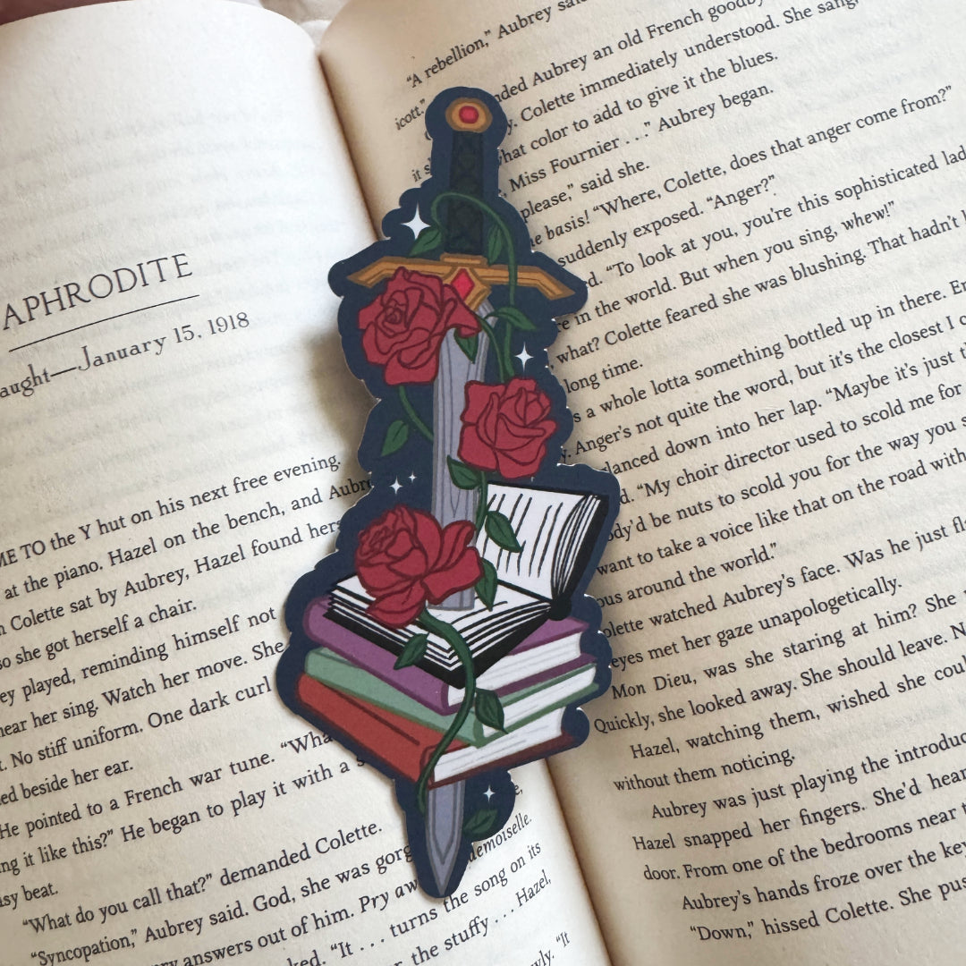 Bookish Fantasy Sword Soft Matte Die-Cut Bookmark