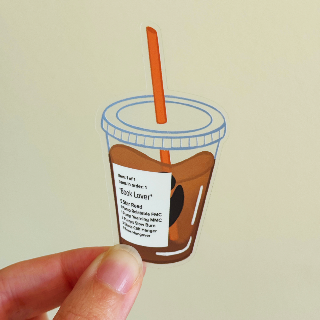 Book Lover Coffee Order Transparent Matte Bookish Kindle Sticker