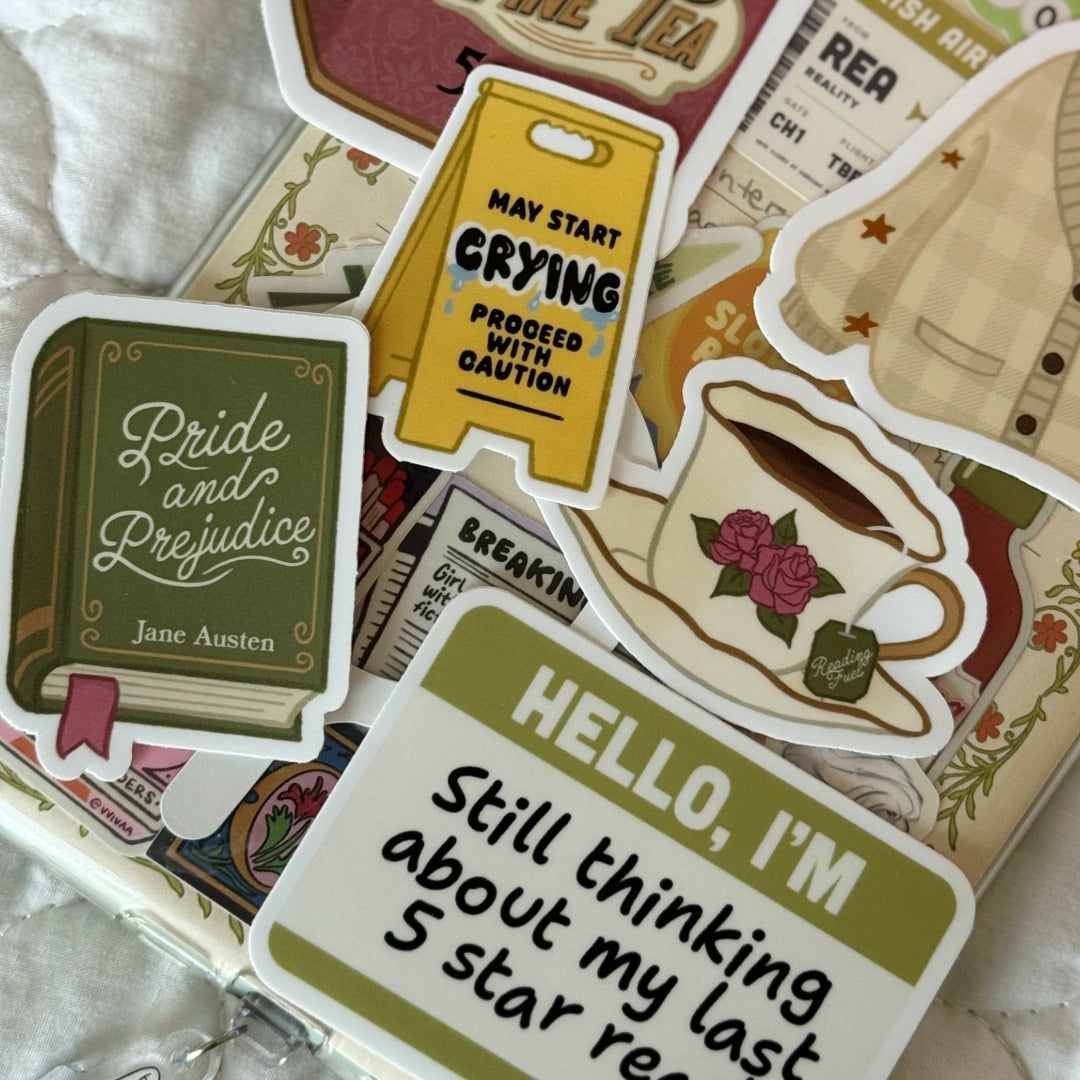 May Start Crying, Proceed with Caution Bookish Kindle Sticker