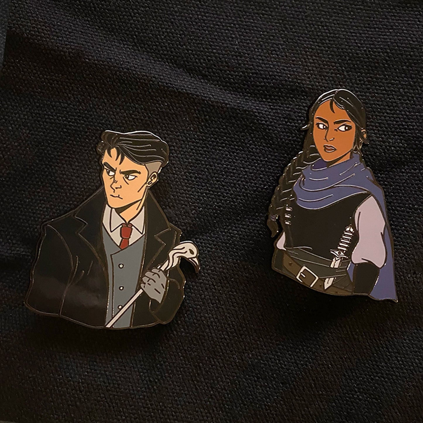Kaz & Inej - Inspired Enamel Pins
