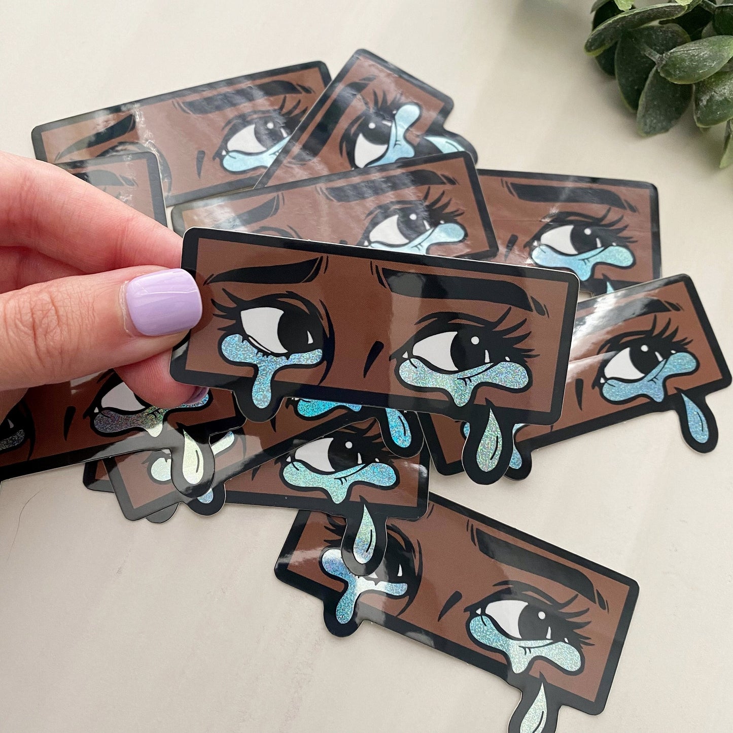 Fangirl Tears Glossy, Glitter Kindle Sticker
