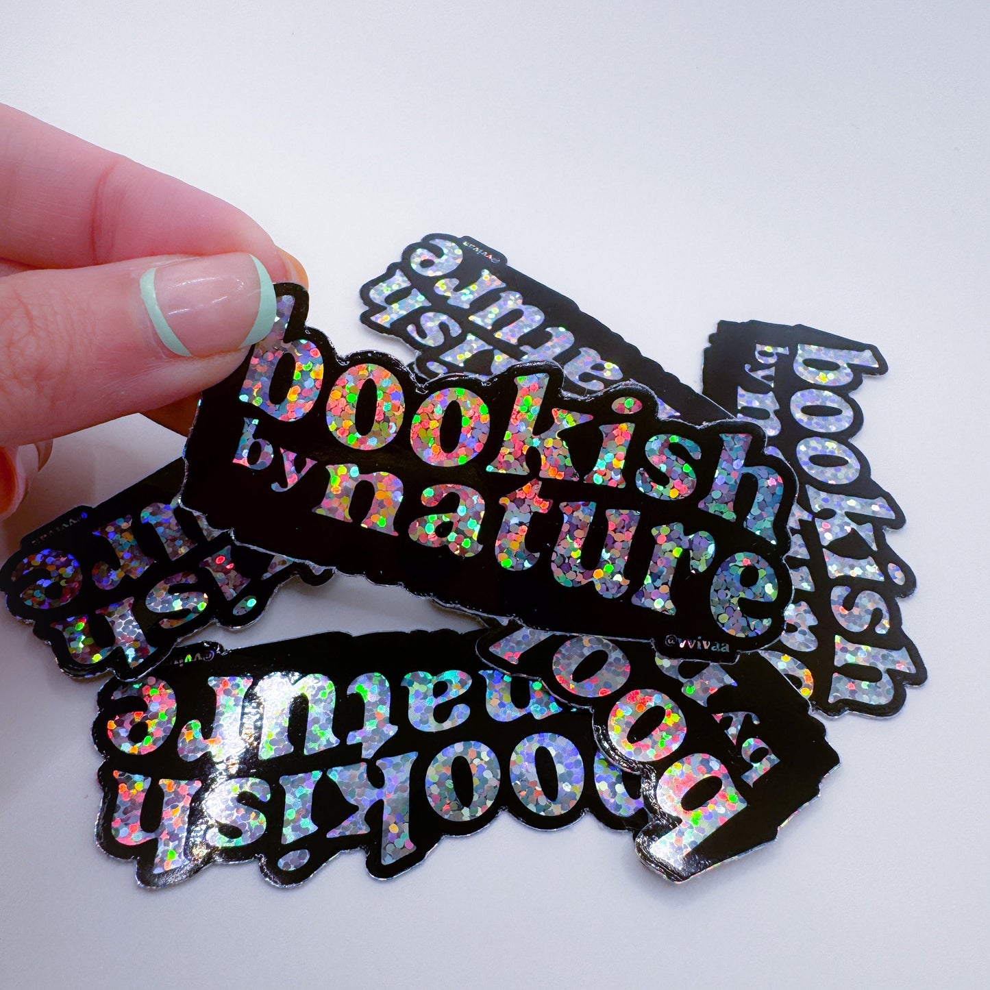 Bookish by Nature | Bookish Sticker | Glossy Glitter Sticker | Gifts for Readers, Book Lover gifts, Bookish Merch, Kindle Sticker