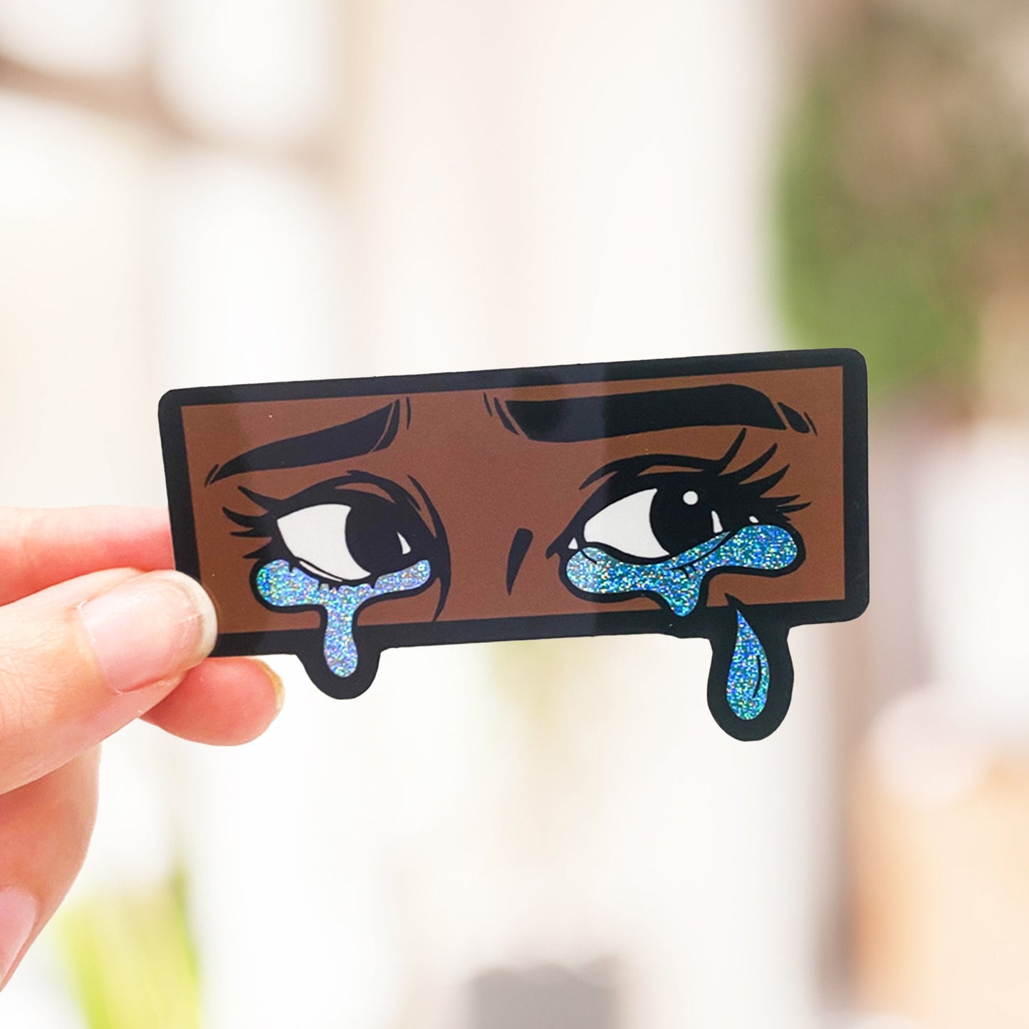 Fangirl Tears Glossy, Glitter Kindle Sticker