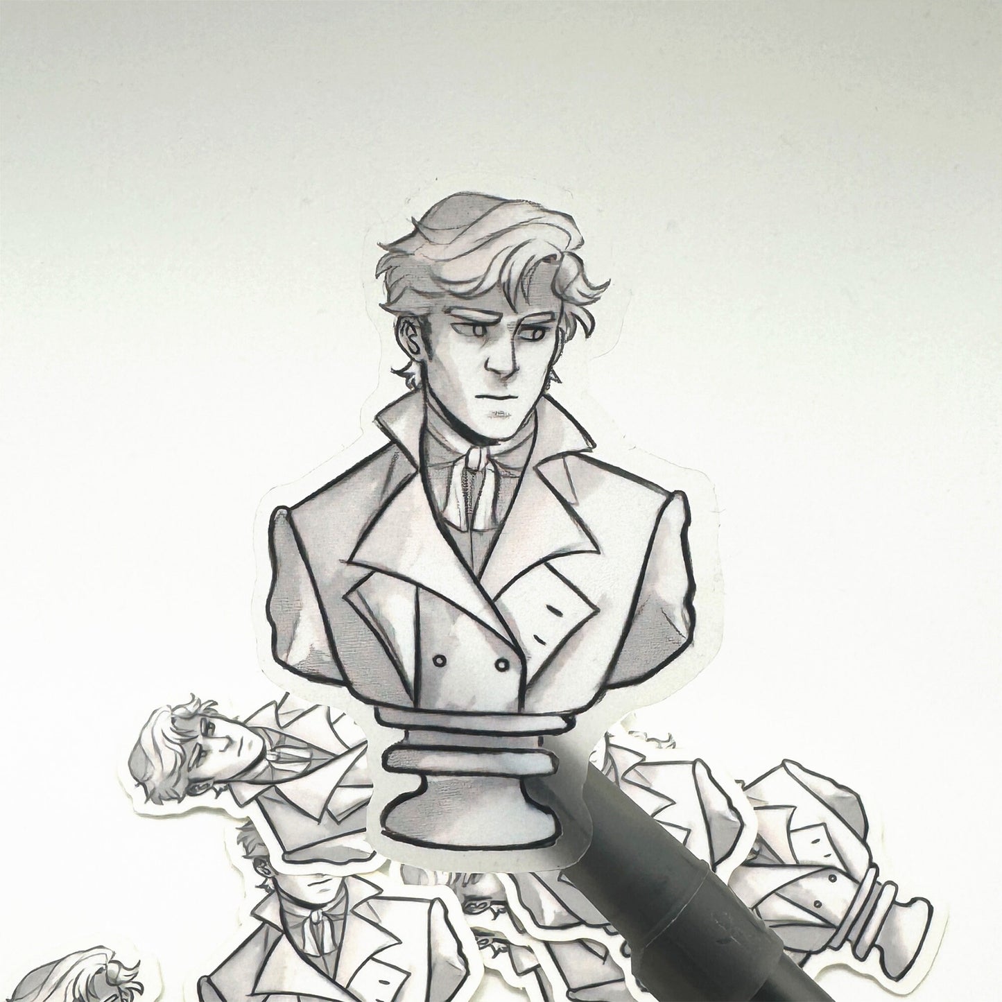 Mr. Darcy Bust, Pride and Prejudice Clear Matte Sticker, Bookish Kindle Sticker, Pride and Prejudice Sticker