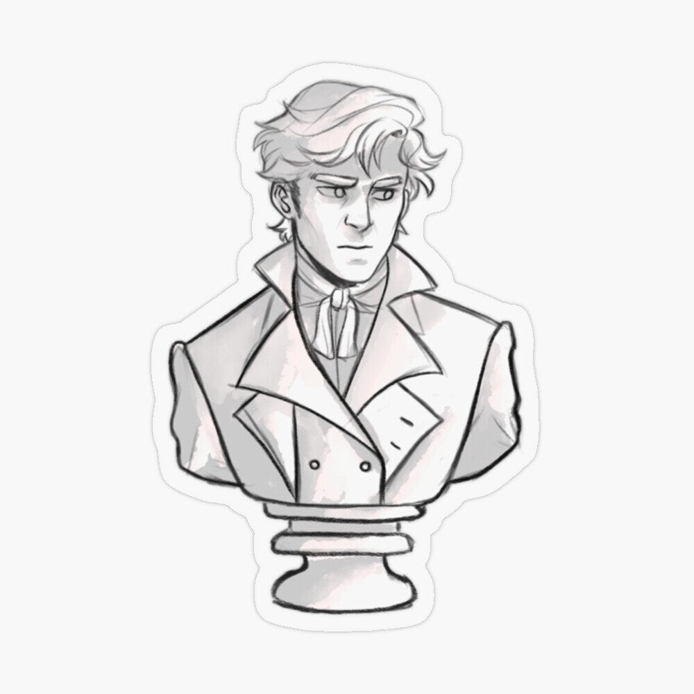 Mr. Darcy Bust, Pride and Prejudice Clear Matte Sticker, Bookish Kindle Sticker, Pride and Prejudice Sticker