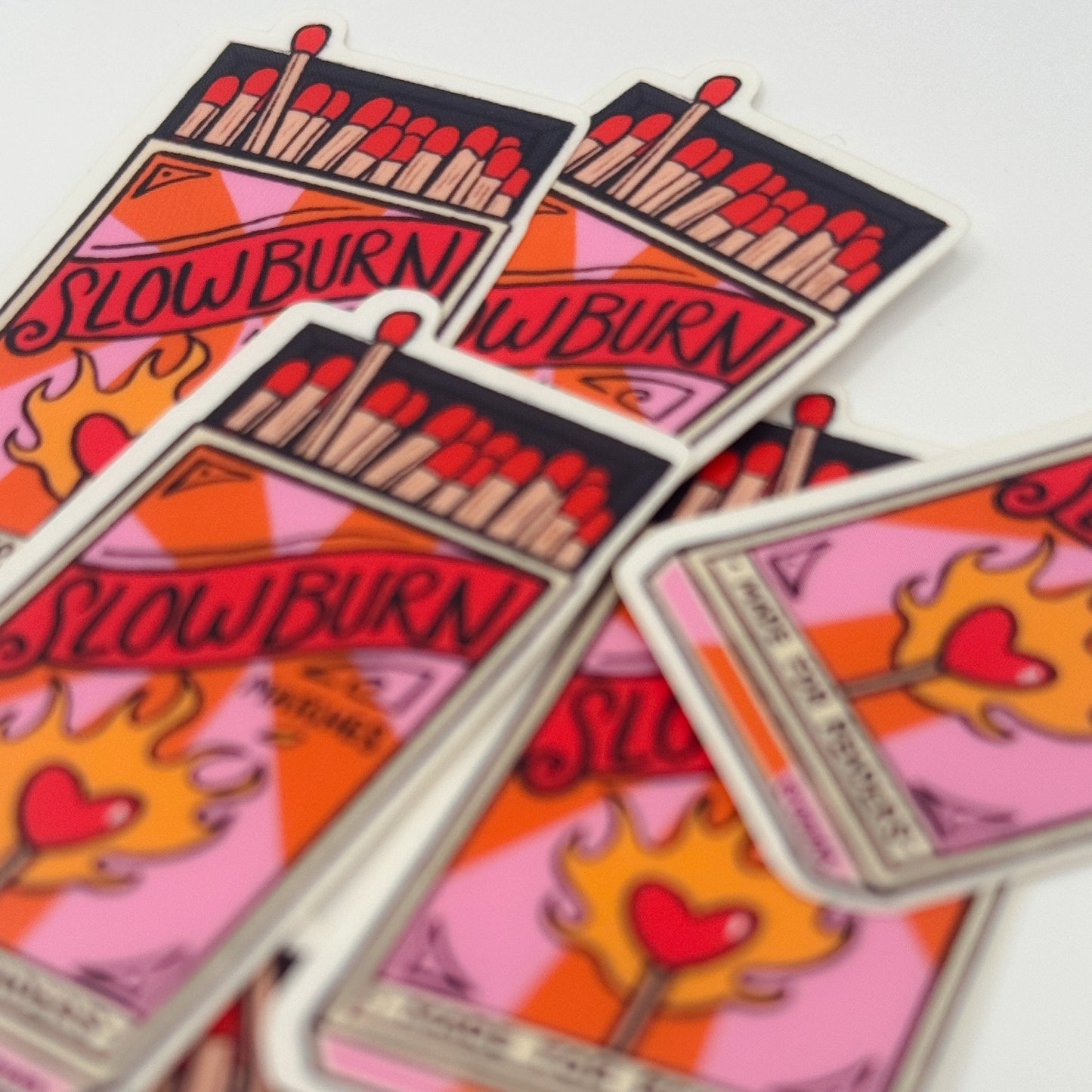 Slow Burn - Bookish Tropes | Clear Matte Sticker | Bookish Stickers, bookish art, bookish merch, kindle stickers
