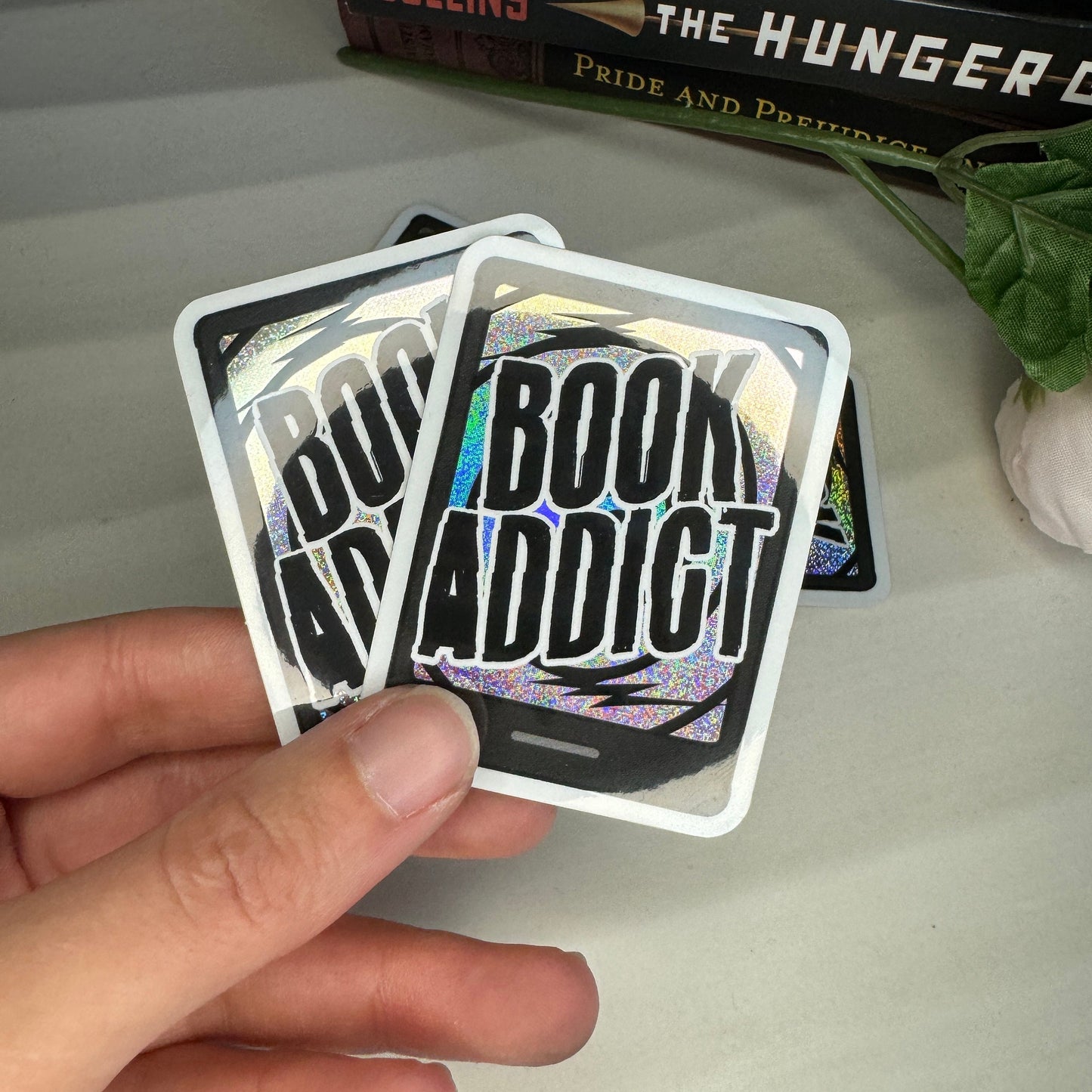 Book Addict - Glossy, Glitter, Kindle Sticker | Gifts for readers and book lovers, Cute book stickers for kindle