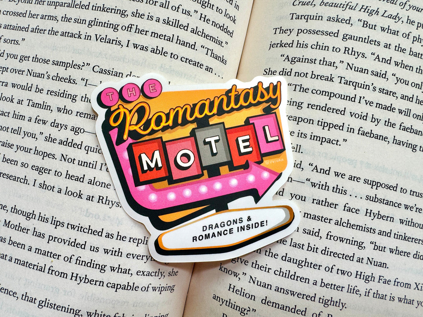 The Romantasy Motel Bookish Kindle Sticker, Gift for Book Lovers and Romance Readers, Cute book stickers for kindle