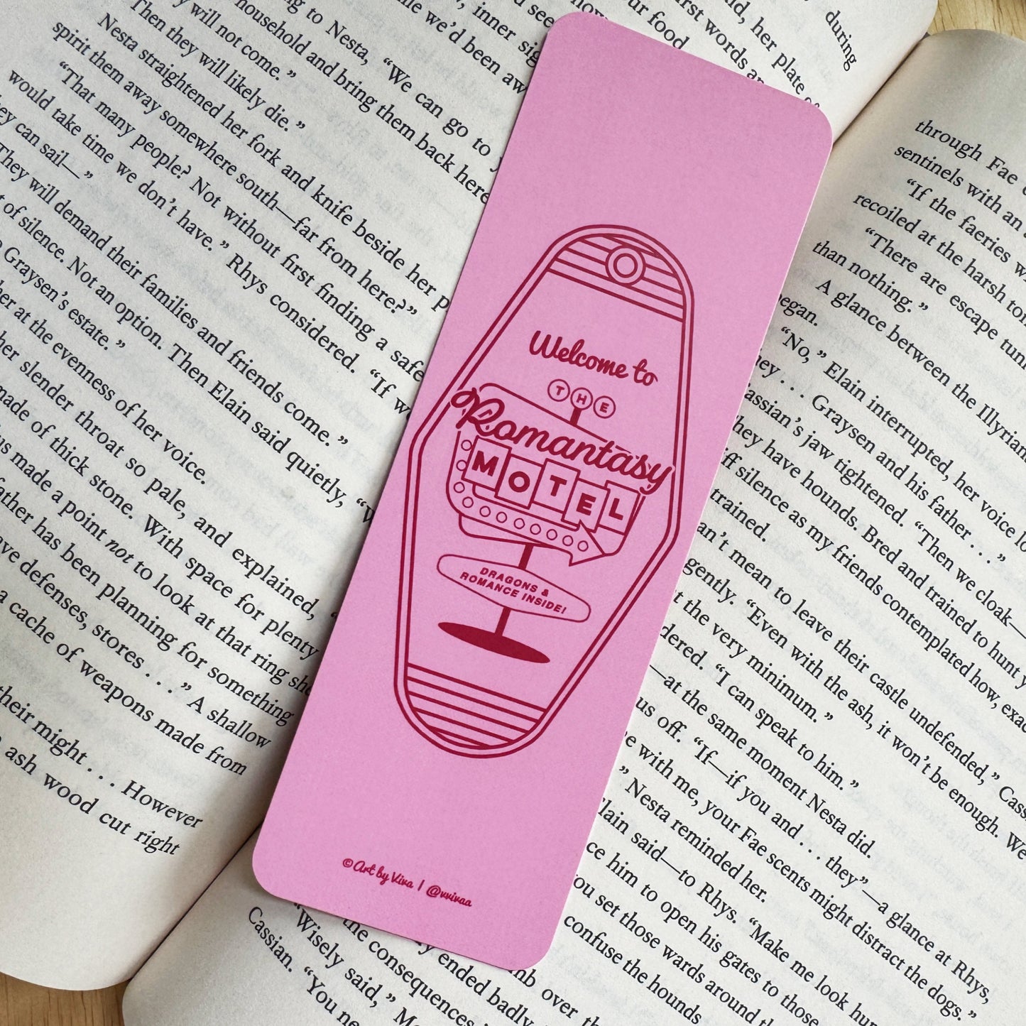 The Romantasy Motel Bookmark, Gift for Book Lovers, Retro and Groovy Design