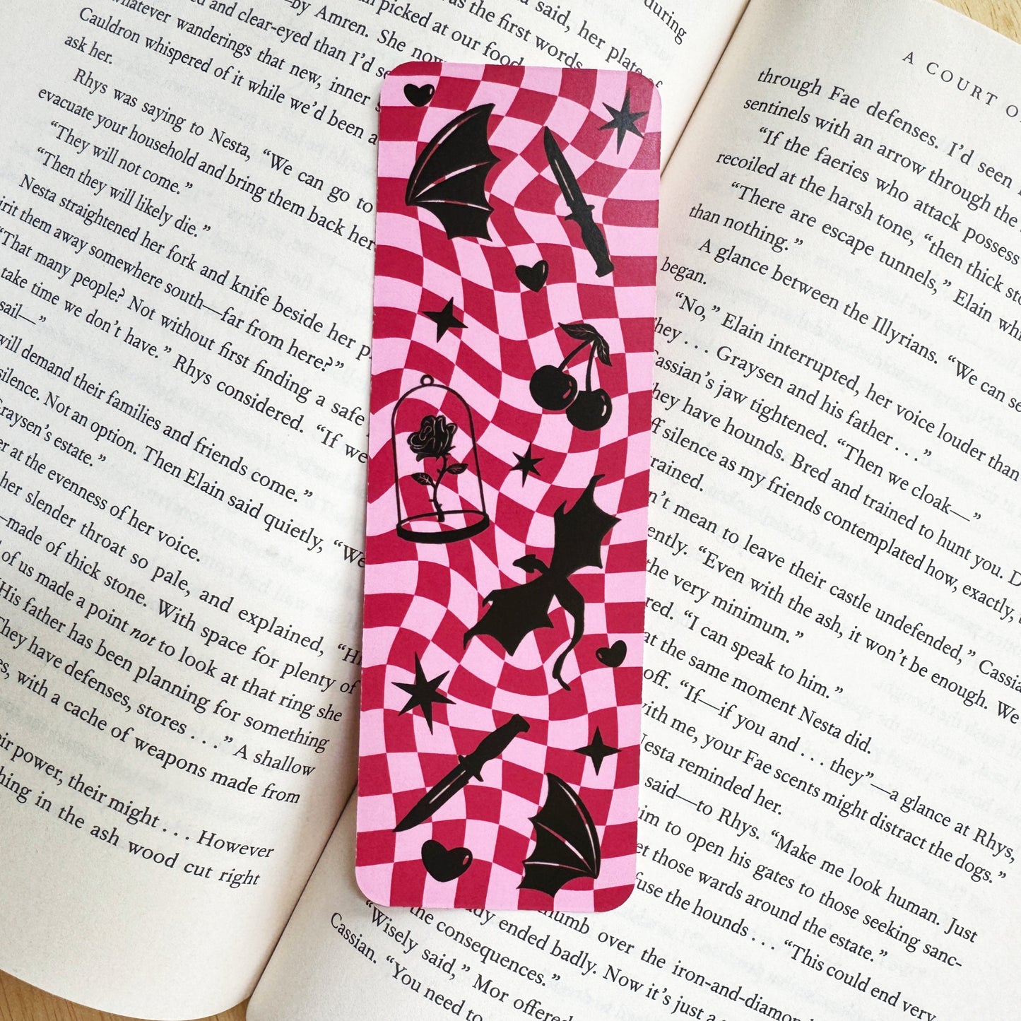 The Romantasy Motel Bookmark, Gift for Book Lovers, Retro and Groovy Design