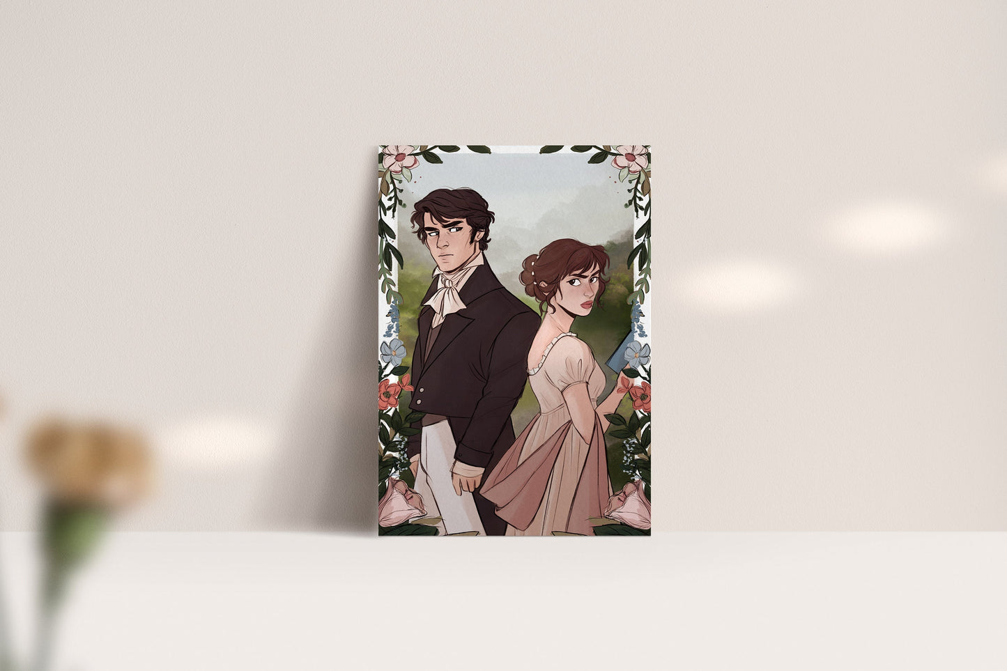 Pride and Prejudice 4x6 Art Print – Elizabeth Bennet & Mr. Darcy – Jane Austen Wall Decor