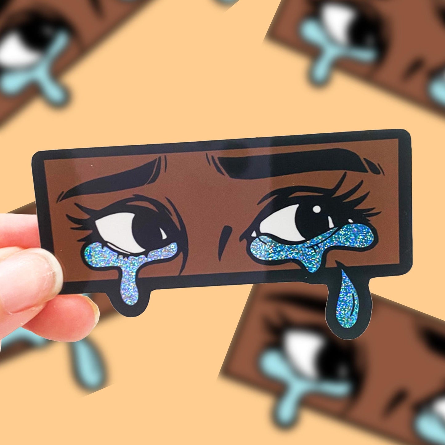 Fangirl Tears Glossy, Glitter Kindle Sticker