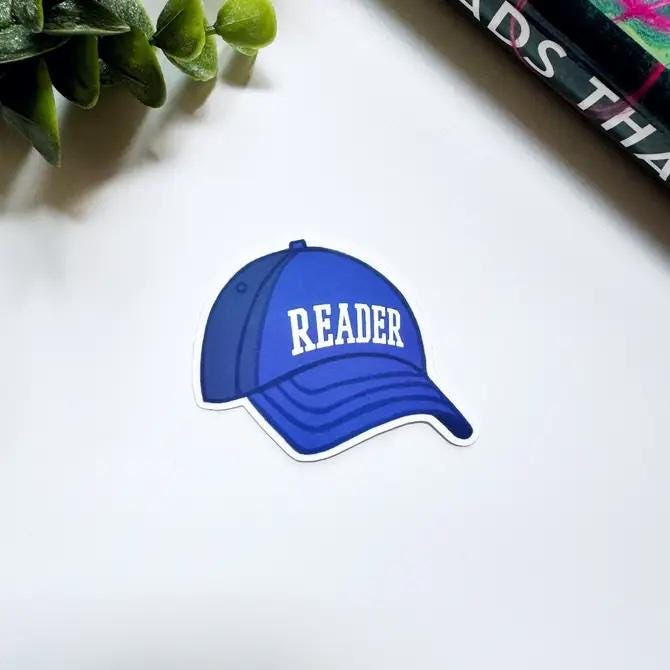 Reader Hat Bookish Kindle or Laptop Sticker for Book Lovers, Cute book stickers for kindle