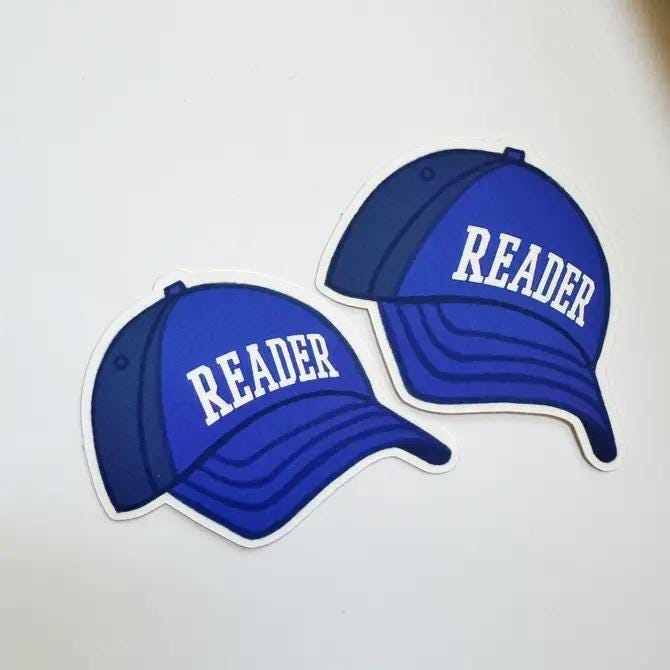 Reader Hat Bookish Kindle or Laptop Sticker for Book Lovers, Cute book stickers for kindle