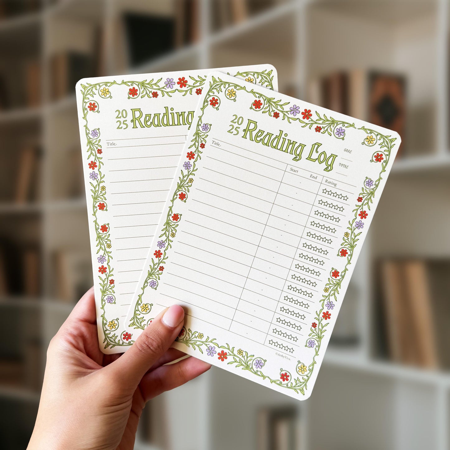 2025 Reading Log Kindle Insert - Kindle Paperwhite 11th Gen Insert Book Tracker - Front and Back