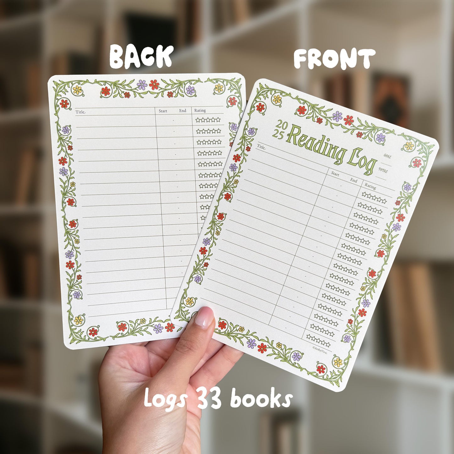 2025 Reading Log Kindle Insert - Kindle Paperwhite 11th Gen Insert Book Tracker - Front and Back
