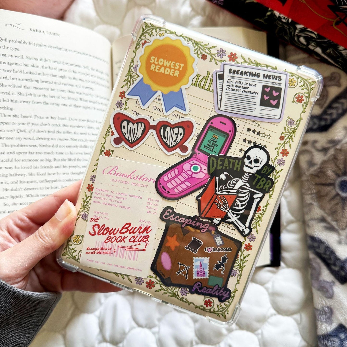 Slow Burn Book Club Customer Receipt Bookish Stickers