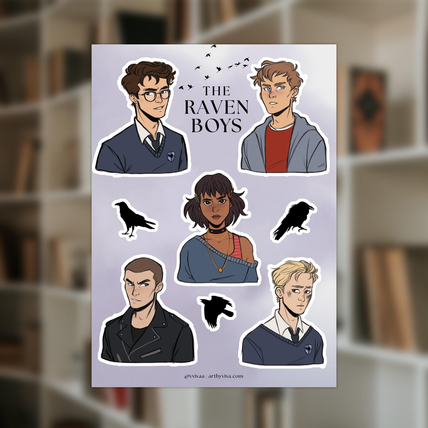 The Raven Boys 5x7 Matte Sticker Sheet, Bookish Stickers, Raven Cycle Stickers