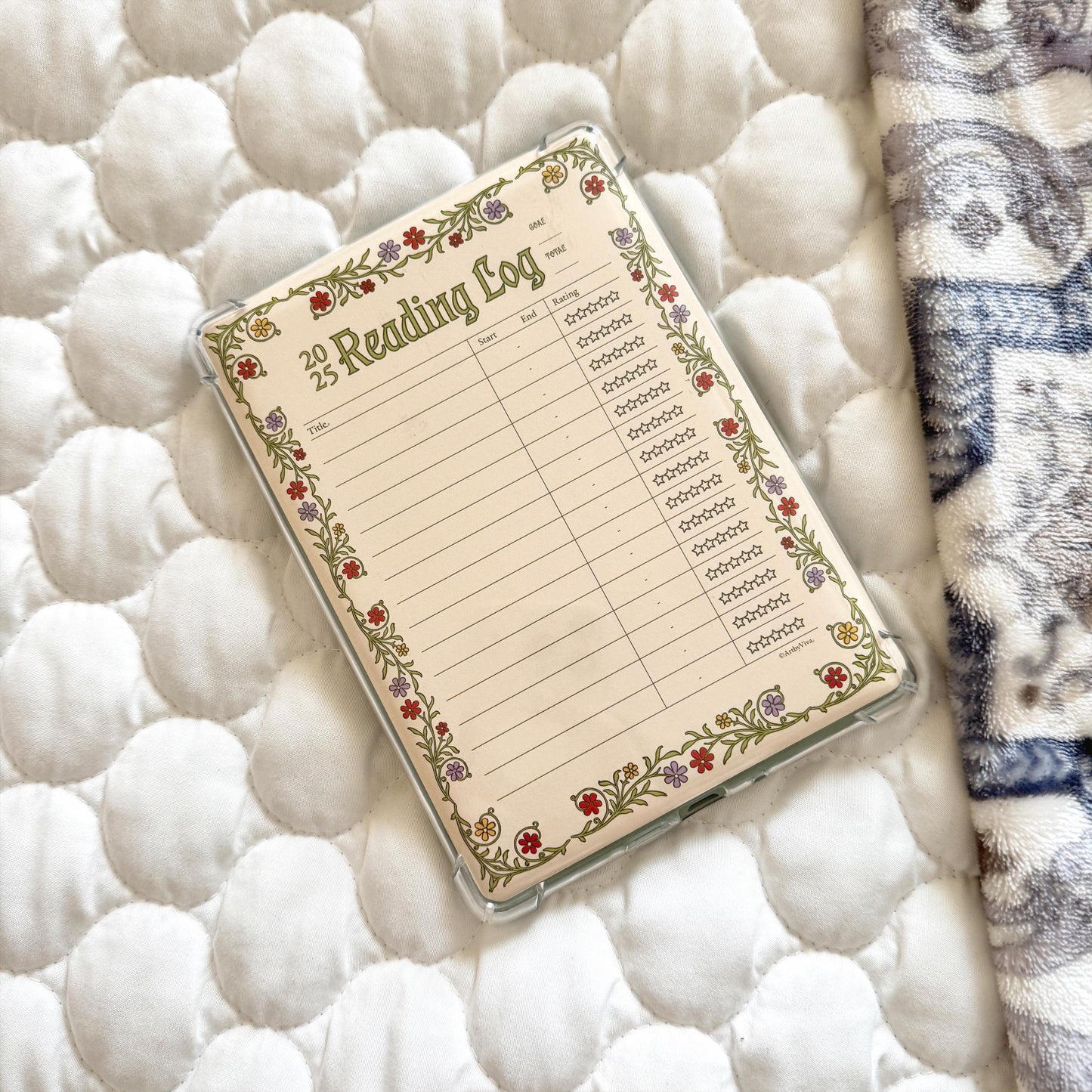 2025 Reading Log Kindle Insert - Kindle Paperwhite 11th Gen Insert Book Tracker - Front and Back