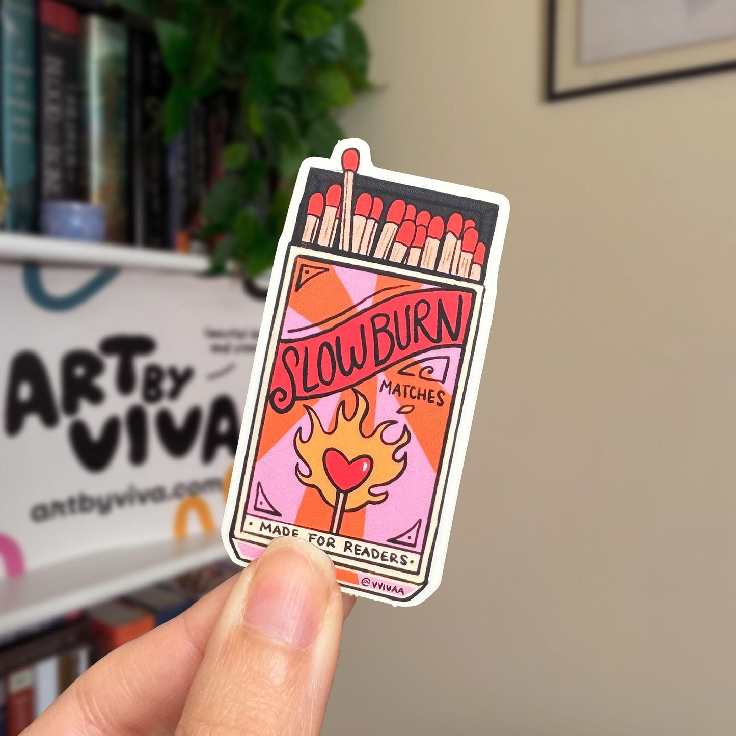 Slow Burn - Bookish Tropes | Clear Matte Sticker | Bookish Stickers, bookish art, bookish merch, kindle stickers