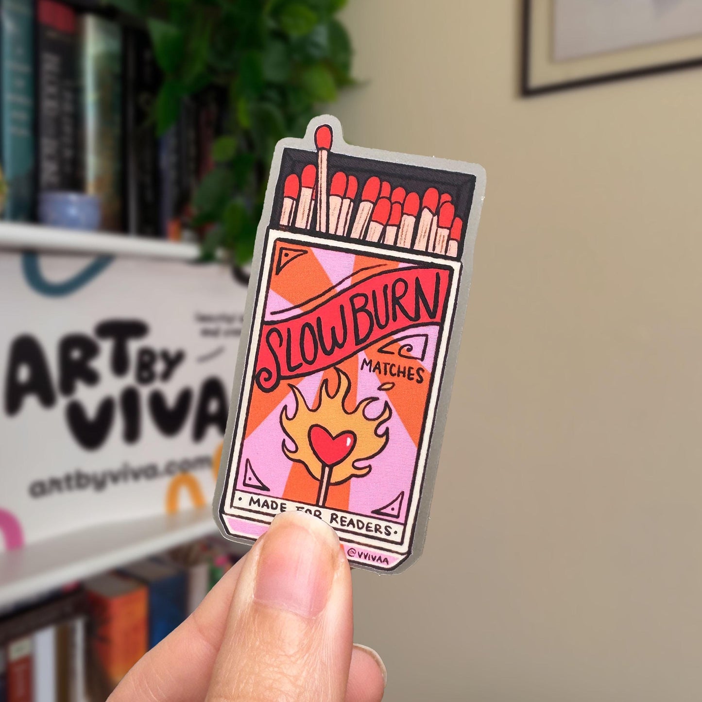 Slow Burn - Bookish Tropes | Clear Matte Sticker | Bookish Stickers, bookish art, bookish merch, kindle stickers