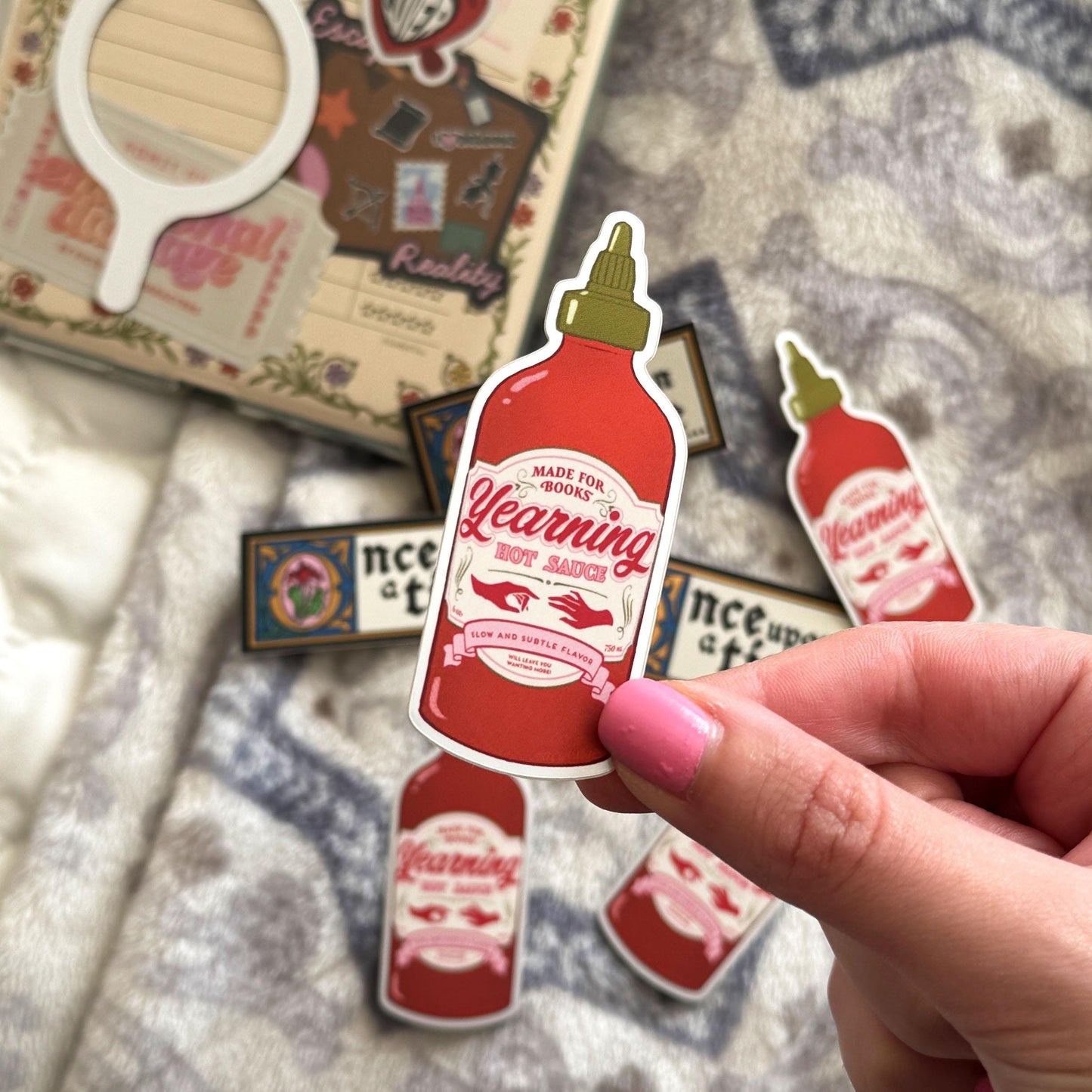 Yearning Spicy Hot Sauce Bookish Sticker, Funny Kindle Sticker for Romance Readers, Kindle Sticker, Cute Book Lover Sticker