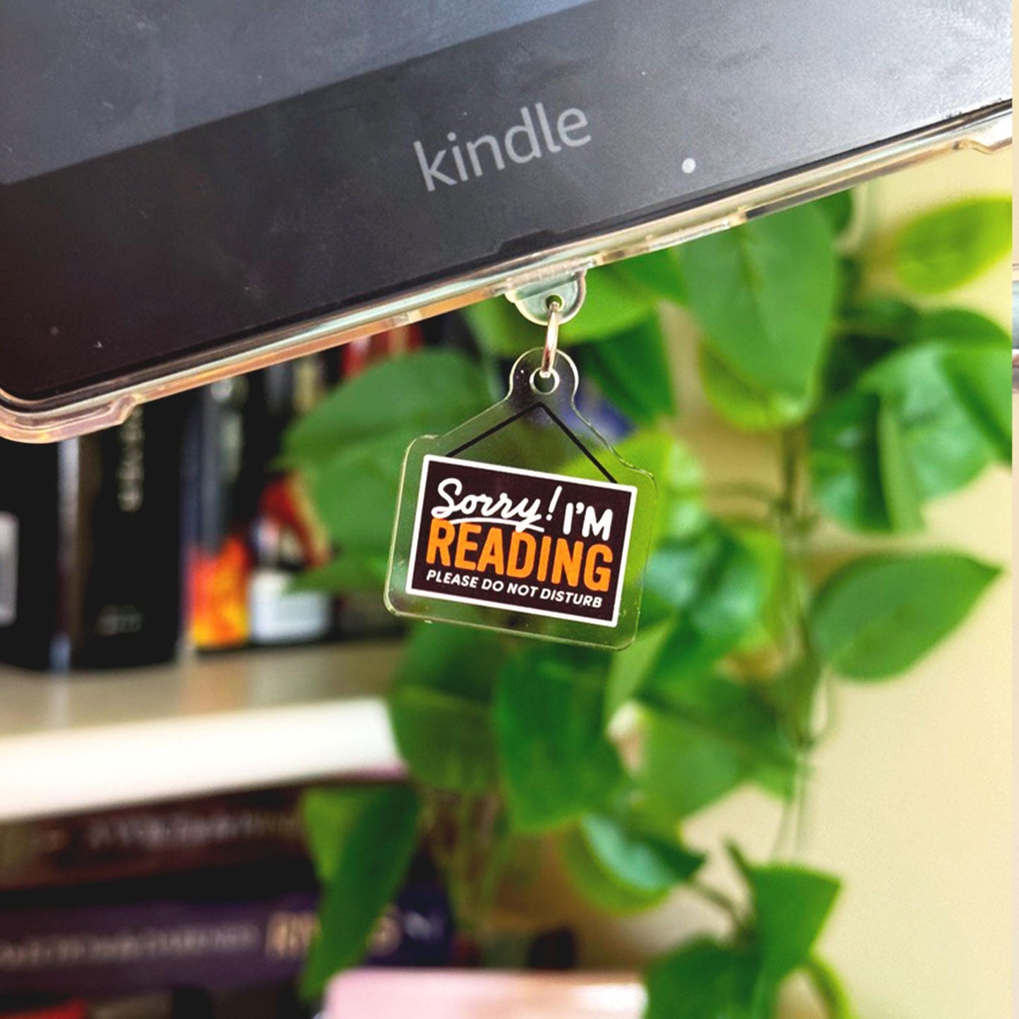 Sorry! I'm Reading - Do Not Disturb Sign Kindle Charm, Kobo Charm & USB-C Dust Plug for Book Lovers, Bookish Accessory