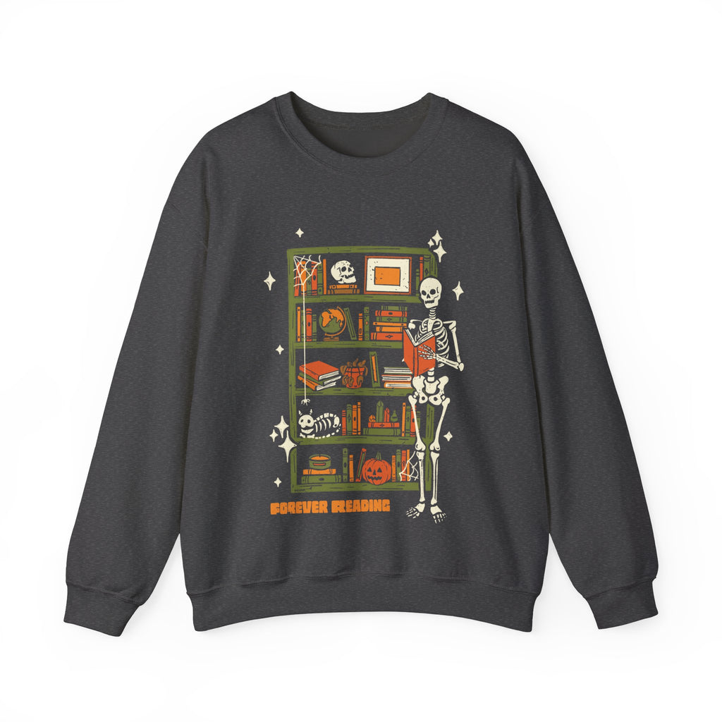 Forever Reading Gildan Fall Bookish TShirt,Crewneck Sweatshirt, Halloween Gift for Book Lovers and Readers
