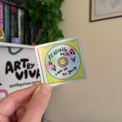 Reading Mix CD Nostalgic Bookish Kindle Sticker