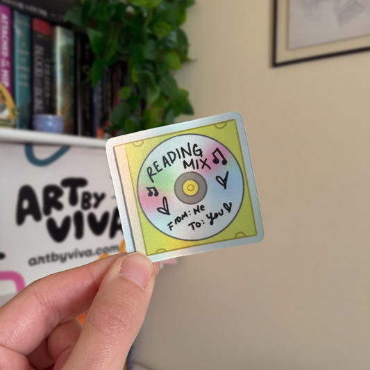 Reading Mix CD Nostalgic Bookish Kindle Sticker