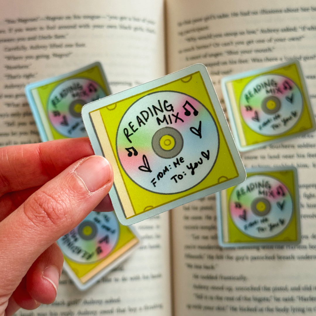 Reading Mix CD Nostalgic Bookish Kindle Sticker