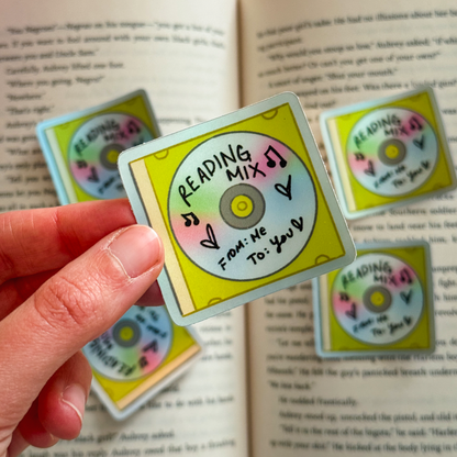 Reading Mix CD Nostalgic Bookish Kindle Sticker