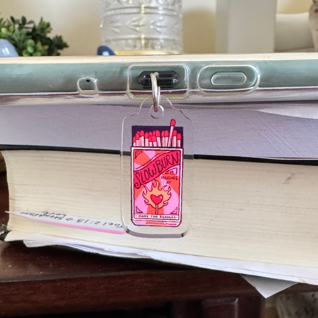 Slow Burn Kindle Charm, Kobo Charm & USB-C Plug for Book Lovers, Kindle Accessory
