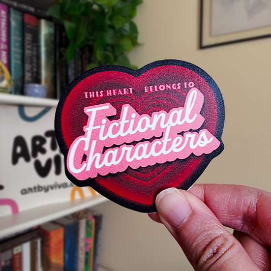 This Heart Belongs to Fictional Characters Sticker Bookish Kindle Sticker