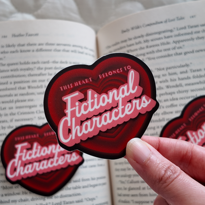 This Heart Belongs to Fictional Characters Sticker Bookish Kindle Sticker