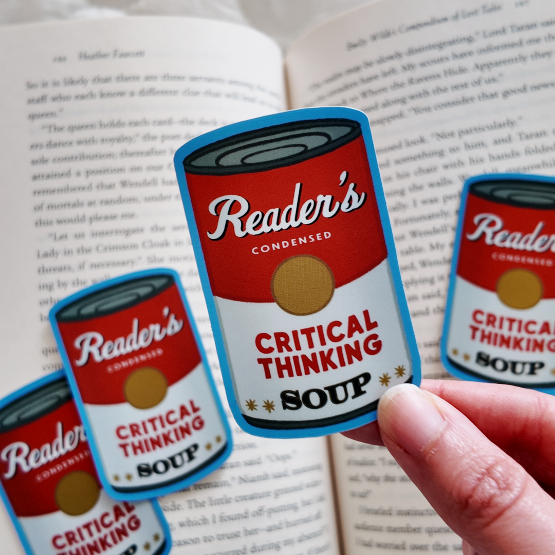Reader's Critical Thinking Soup Bookish Kindle Sticker