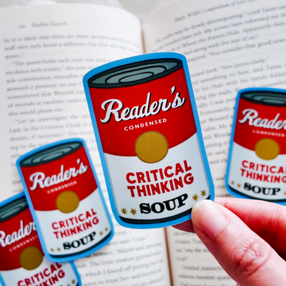 Reader's Critical Thinking Soup Bookish Kindle Sticker