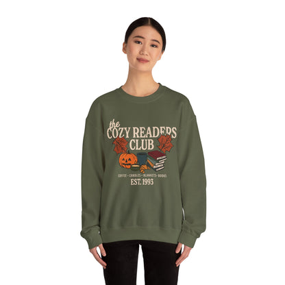Cozy Readers Club Fall Bookish Crewneck Sweatshirt, Fall and Winter Gift for Book Lovers and Readers