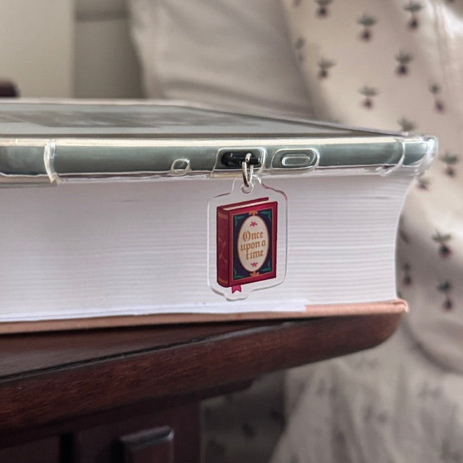 Once Upon a Time Book Kindle Charm, Kobo Charm & USB-C Plug for Book Lovers, Kindle Accessory