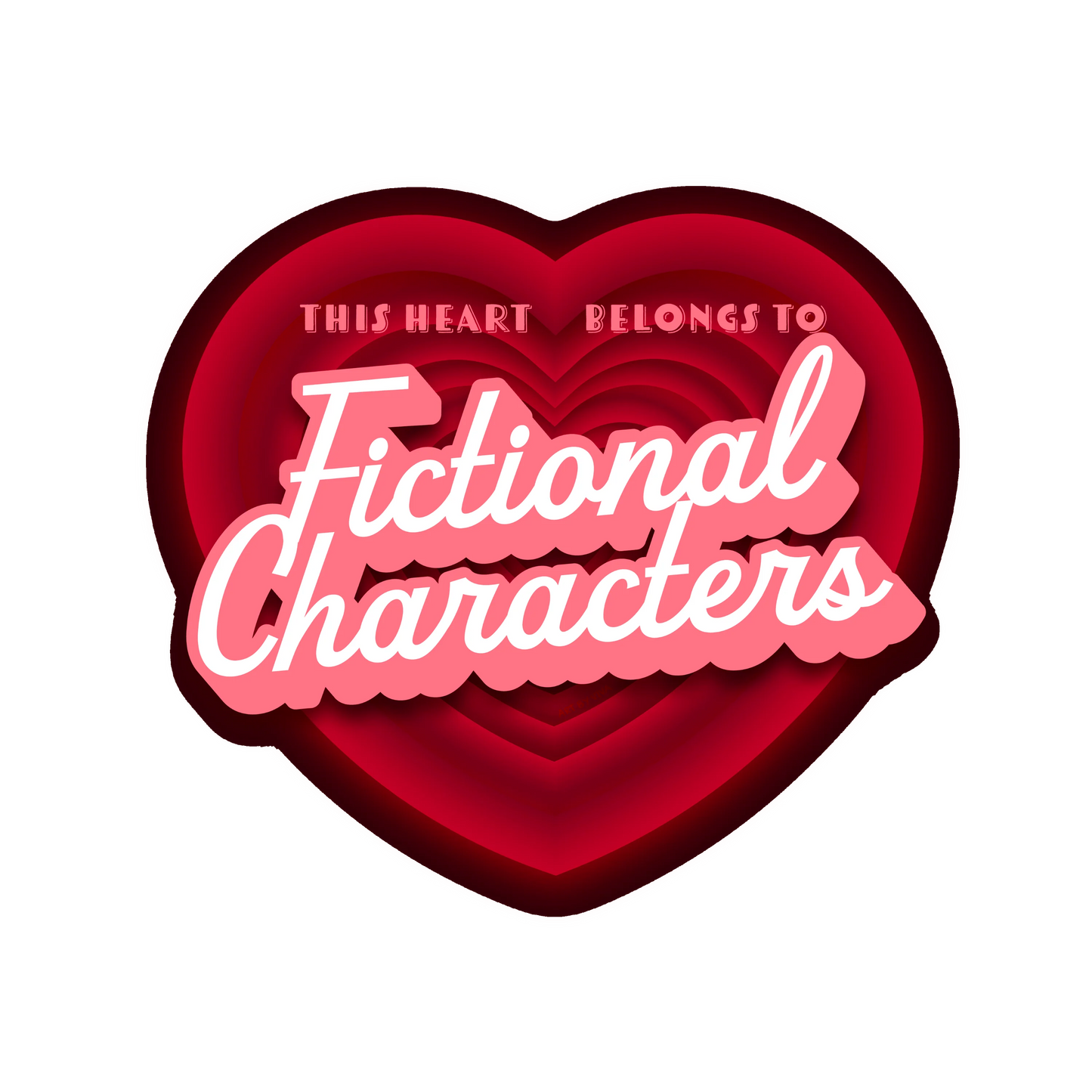 This Heart Belongs to Fictional Characters Sticker Bookish Kindle Sticker