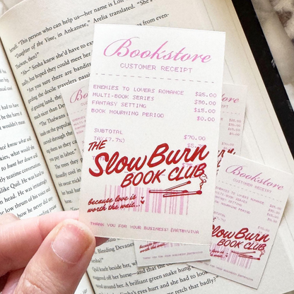 Personalized Book Club or Bookstore Receipt Bookish Sticker